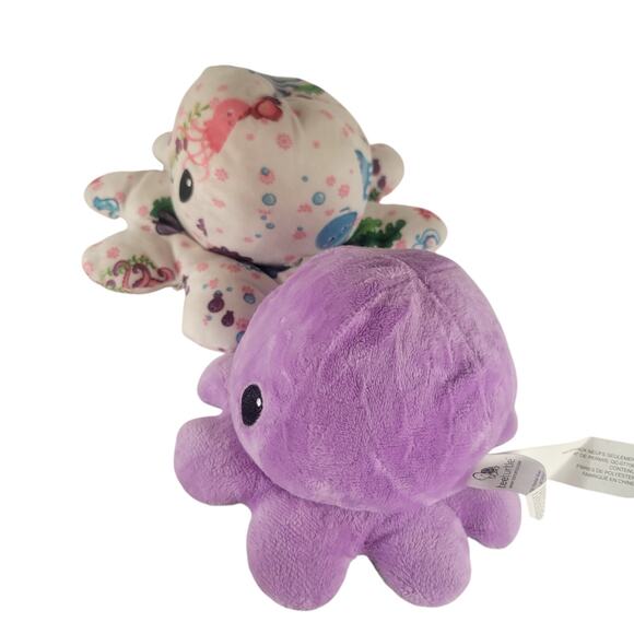 Reversible Octopus Plush Lot of 2 Mood Toys Flip Happy Sad Plushie  TeeTurtle - Picture 11 of 11
